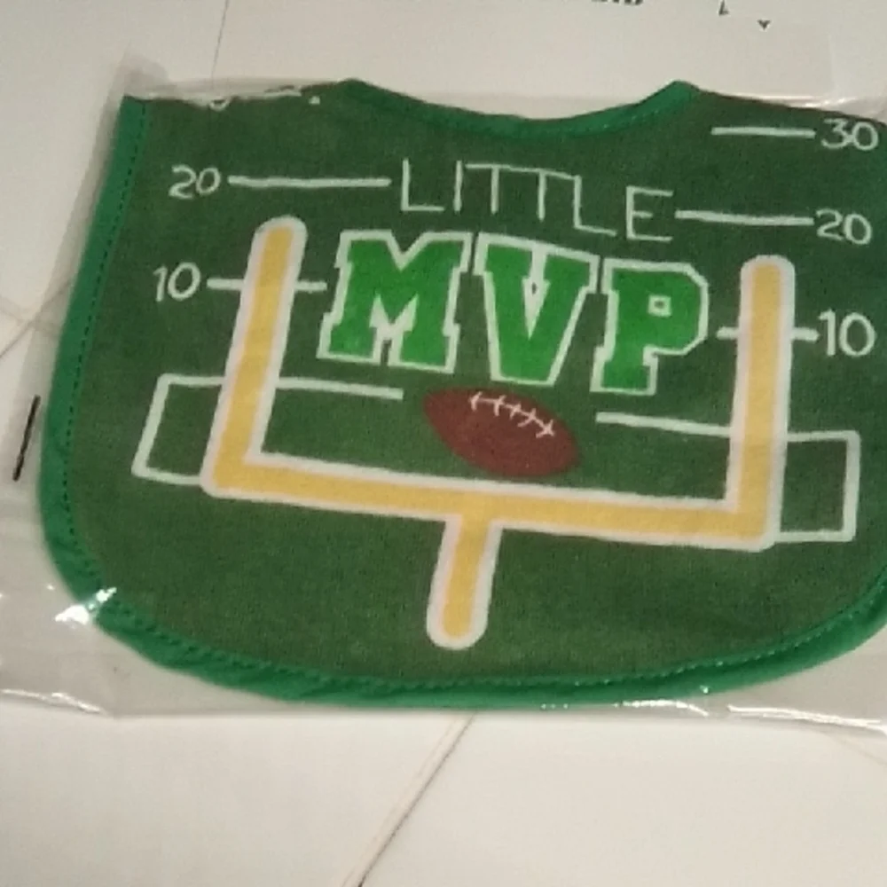Source Unknown Football Theme Bibs - Brown, Green, Blue